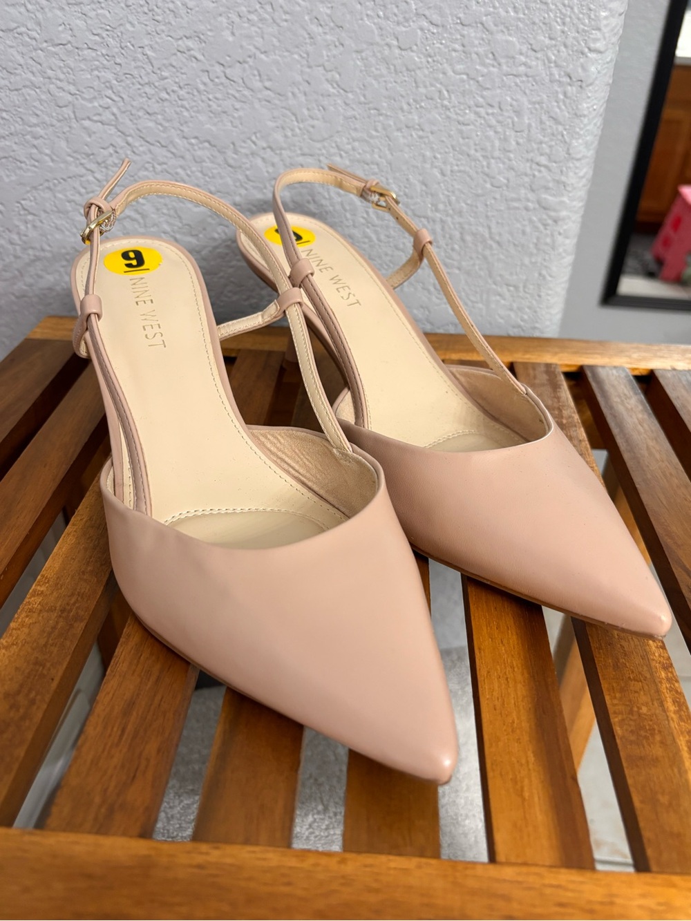 Nine West Blush Pink Pointed Toe Slingback Flats